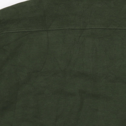 Crazy Shirts Mens Green Mock Neck Cotton Pullover Jumper Size L Long Sleeve