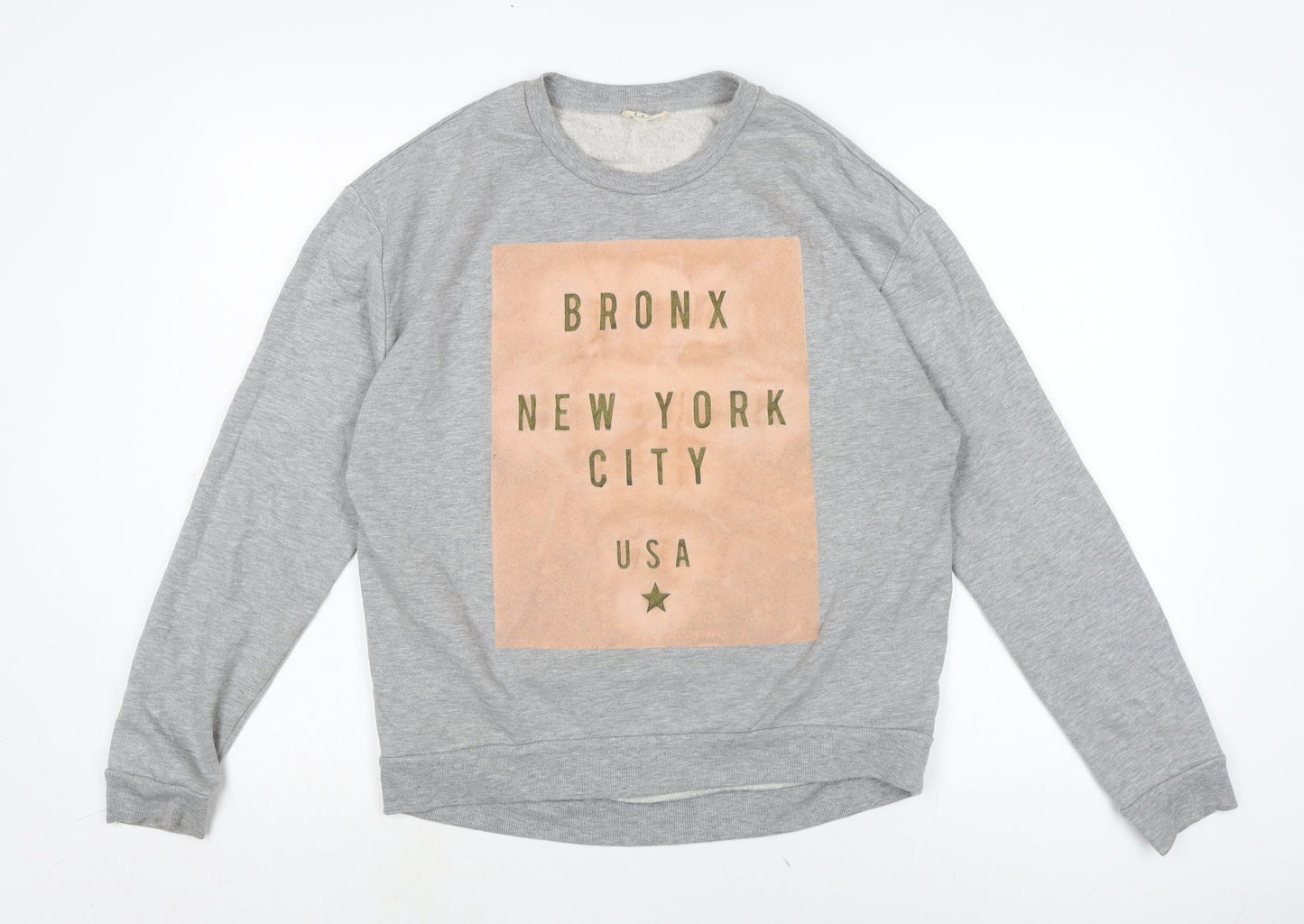 River Island Womens Grey Cotton Pullover Sweatshirt Size 10