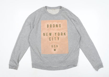 River Island Womens Grey Cotton Pullover Sweatshirt Size 10