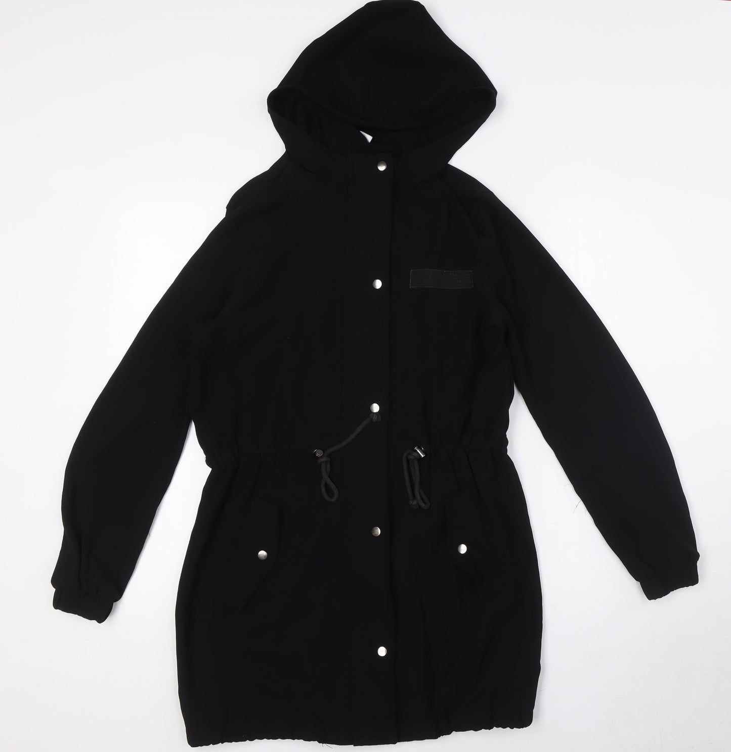 Divided by H&M Womens Black Jacket Size 6 Zip - Pull Cord Waist