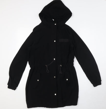 Divided by H&M Womens Black Jacket Size 6 Zip - Pull Cord Waist