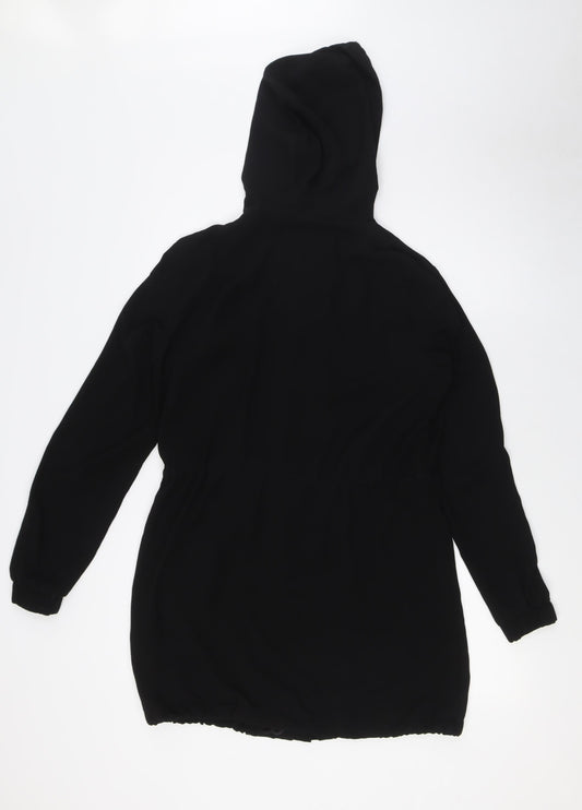 Divided by H&M Womens Black Jacket Size 6 Zip - Pull Cord Waist