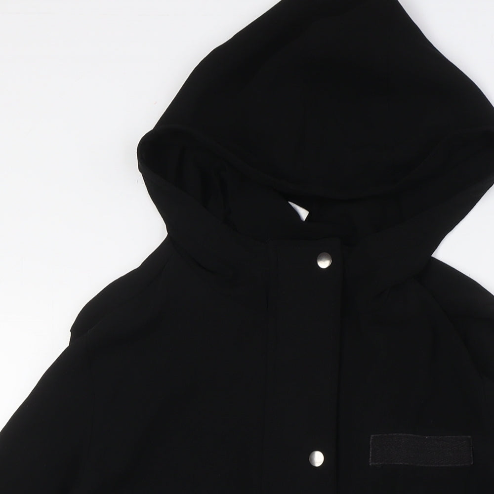 Divided by H&M Womens Black Jacket Size 6 Zip - Pull Cord Waist