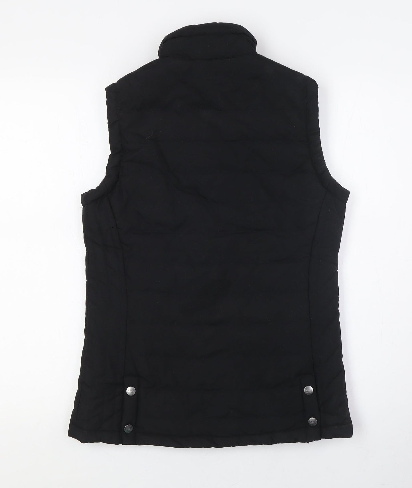 R&R Womens Black Gilet Waistcoat Size XS Zip - Padded