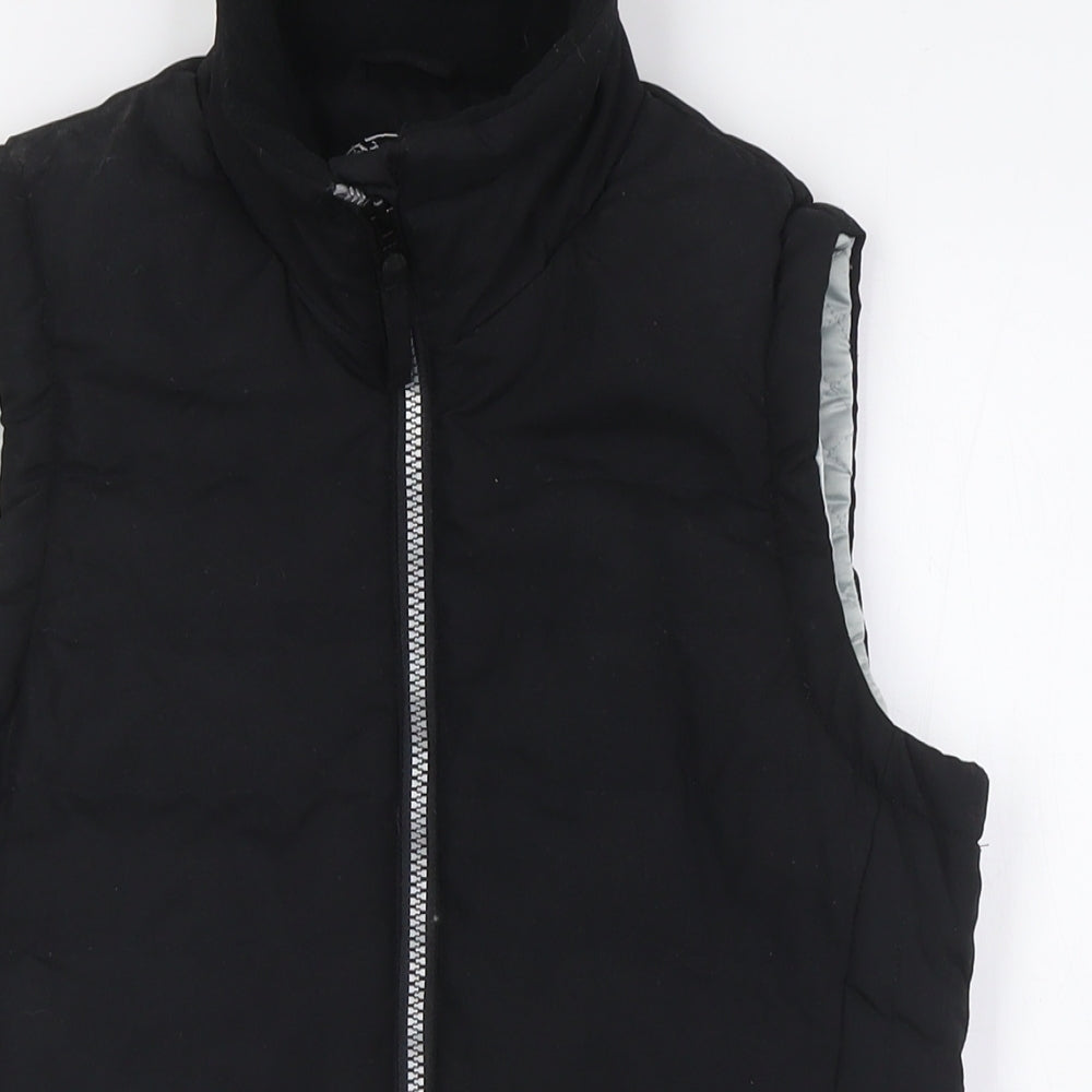 R&R Womens Black Gilet Waistcoat Size XS Zip - Padded