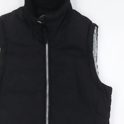 R&R Womens Black Gilet Waistcoat Size XS Zip - Padded