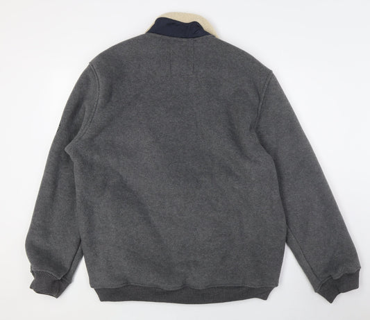 Atlas Mens Grey Jacket Size L Zip - Fleece Lined