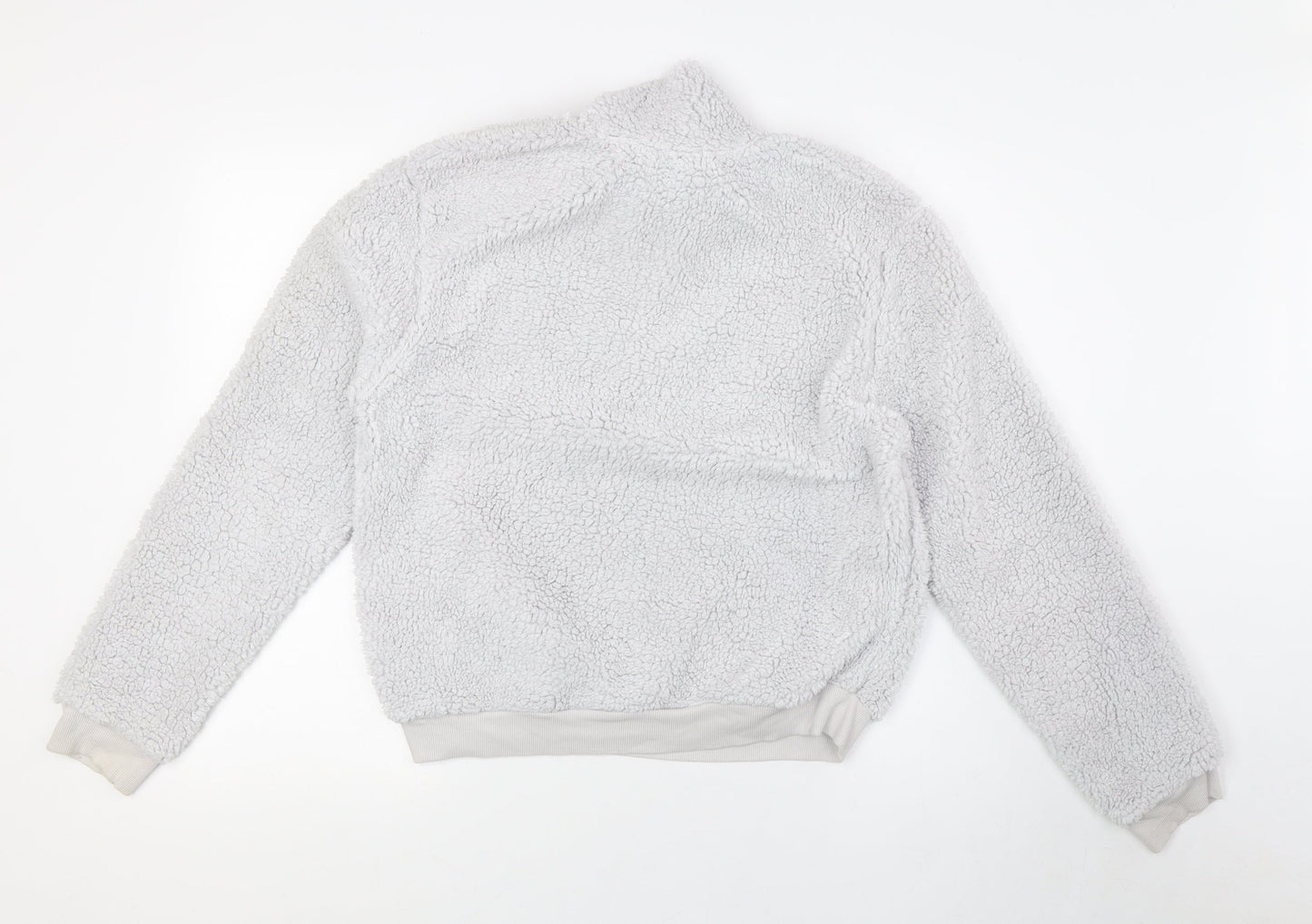 Topshop Womens Grey Cupro Pullover Sweatshirt Size 12 Zip - 1/4 Zip, Hart
