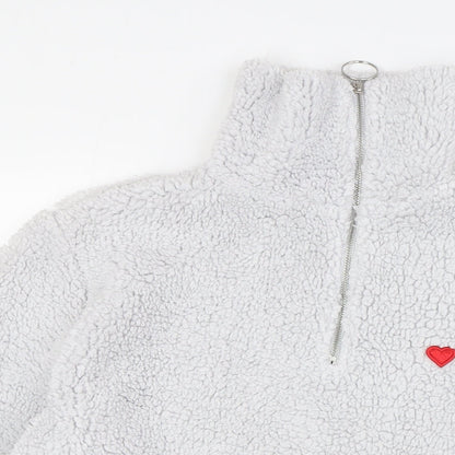 Topshop Womens Grey Cupro Pullover Sweatshirt Size 12 Zip - 1/4 Zip, Hart