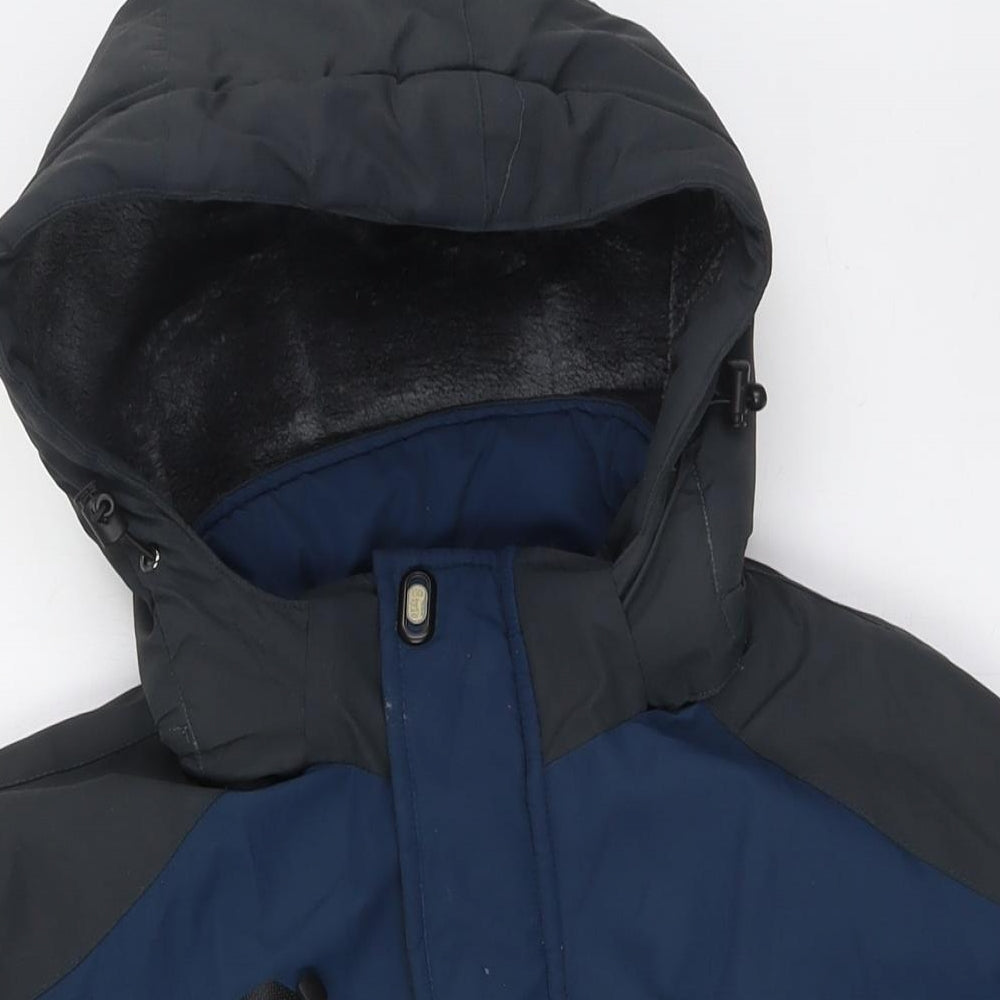 Mens UK Size L Outdoor Jacket Blue Rain Coat