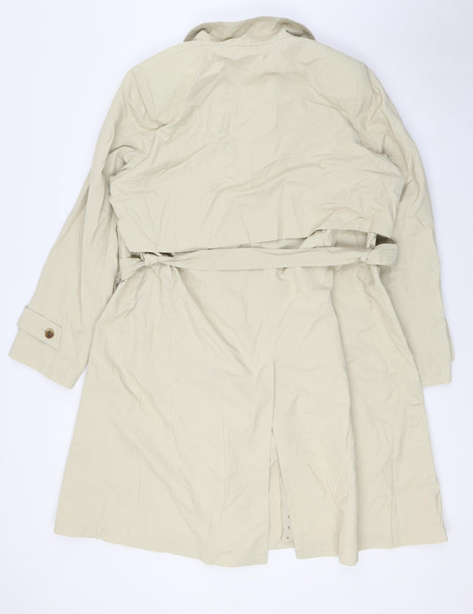 Penny Plain Womens Beige Overcoat Coat Size 14 Button