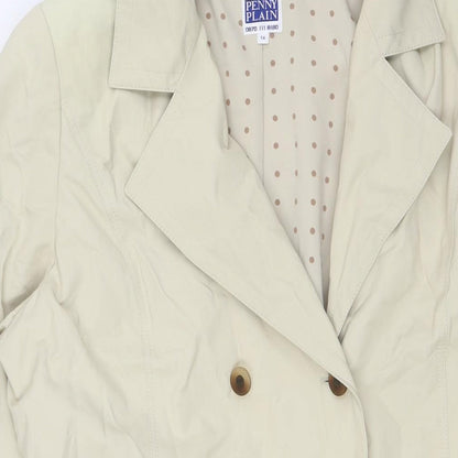 Womens UK Size 14 Penny Plain Beige Overcoat