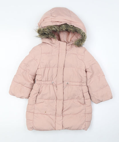 Gap Girls Pink Overcoat Coat Size 3 Years Zip