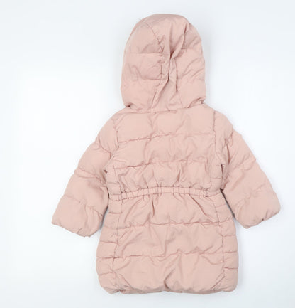 Gap Girls Pink Overcoat Coat Size 3 Years Zip