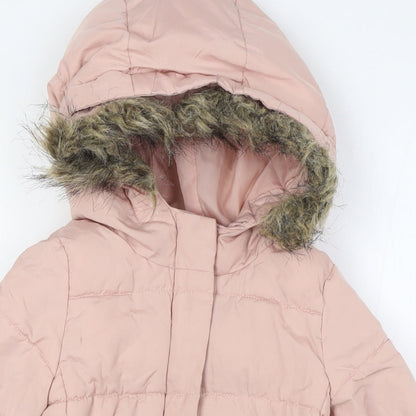 Gap Girls Pink Overcoat Coat Size 3 Years Zip