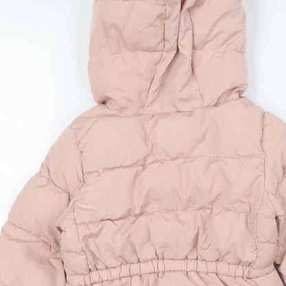 Gap Girls Pink Overcoat Coat Size 3 Years Zip