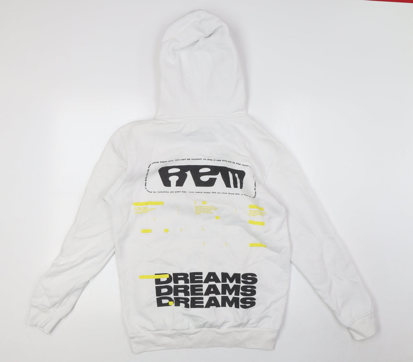 Bershka Womens White Cotton Pullover Sweatshirt Size XS - Real Dream