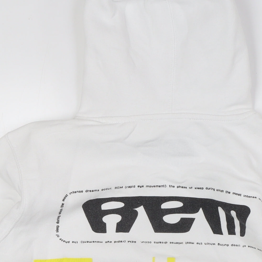 Bershka Womens White Cotton Pullover Sweatshirt Size XS - Real Dream