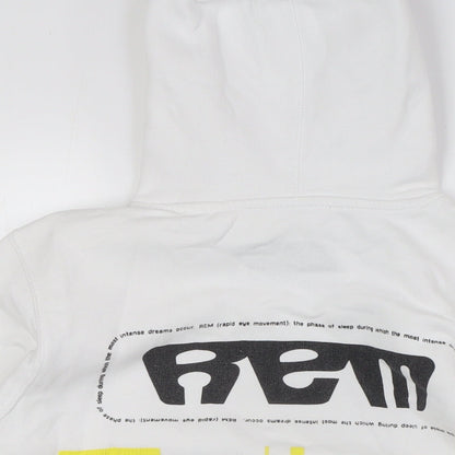 Bershka Womens White Cotton Pullover Sweatshirt Size XS - Real Dream