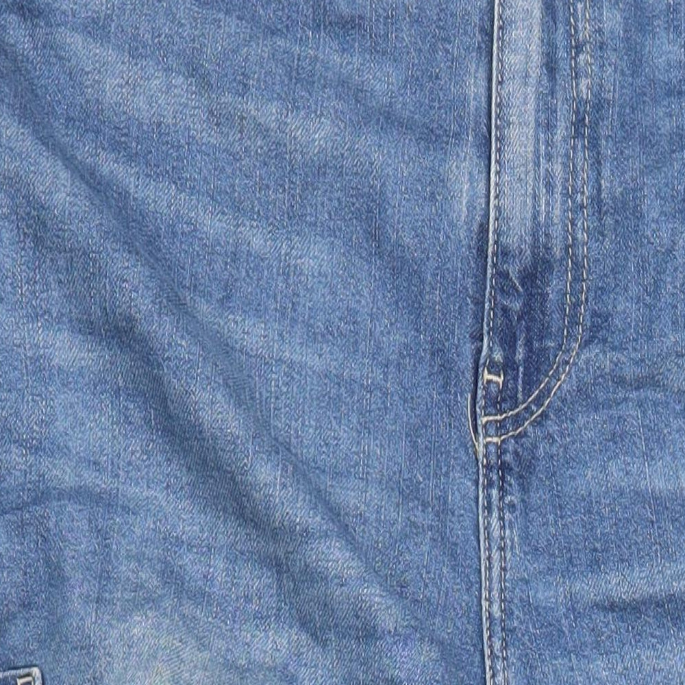 Womens UK Size L H&M Relaxed Fit Cropped Blue Jeans