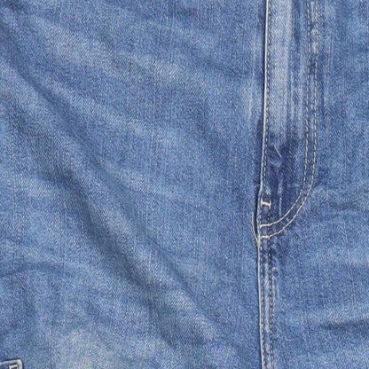 Womens UK Size L H&M Relaxed Fit Cropped Blue Jeans