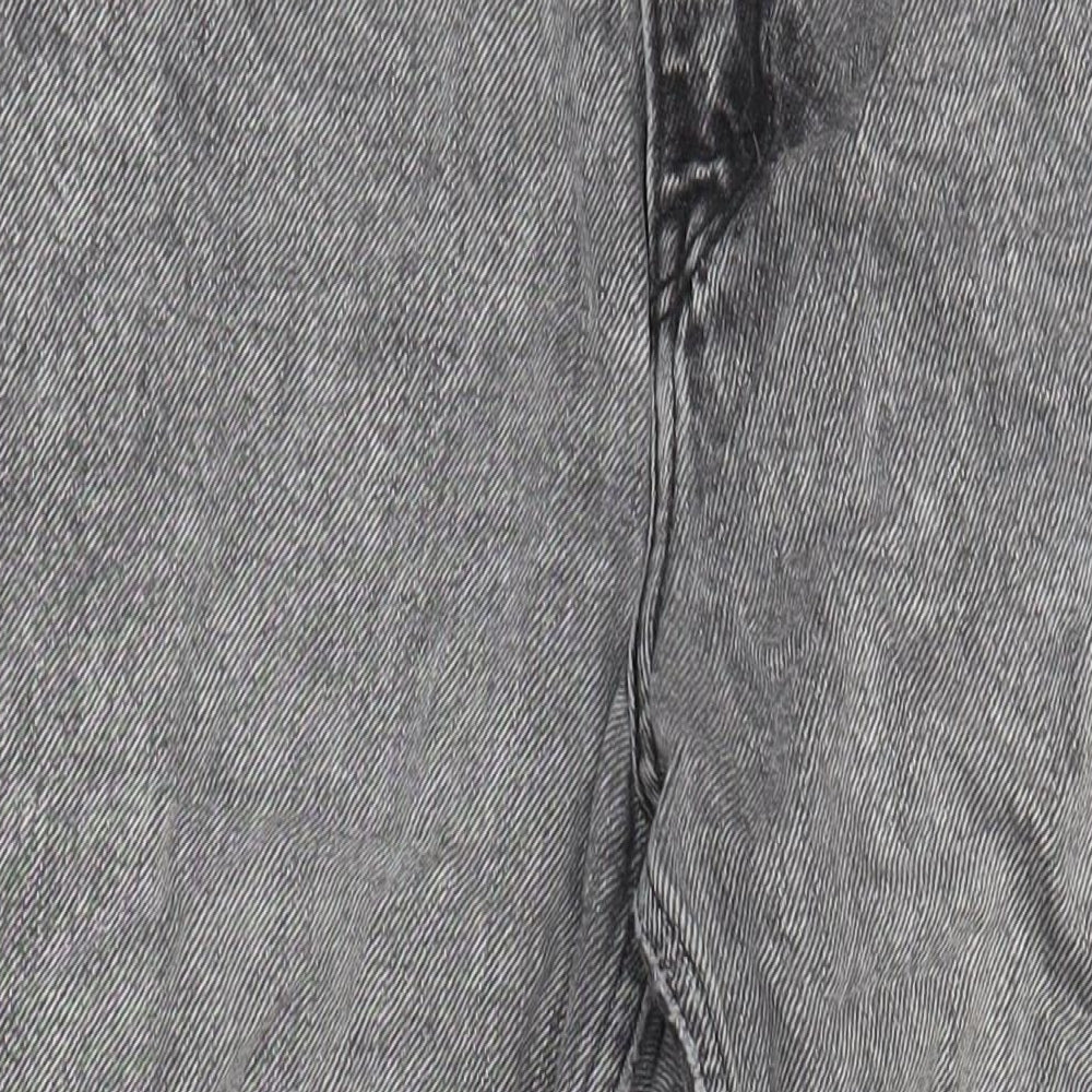 Topshop Womens Green Herringbone Cotton Skinny Jeans Size 26 in L23 in Regular - Distressed Hems