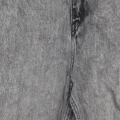 Topshop Womens Green Herringbone Cotton Skinny Jeans Size 26 in L23 in Regular - Distressed Hems