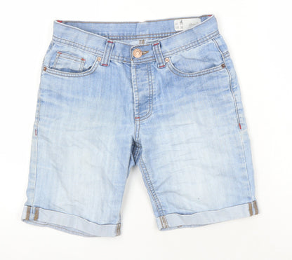 Denim Co Womens Blue Cotton Boyfriend Shorts Size 28 Regular
