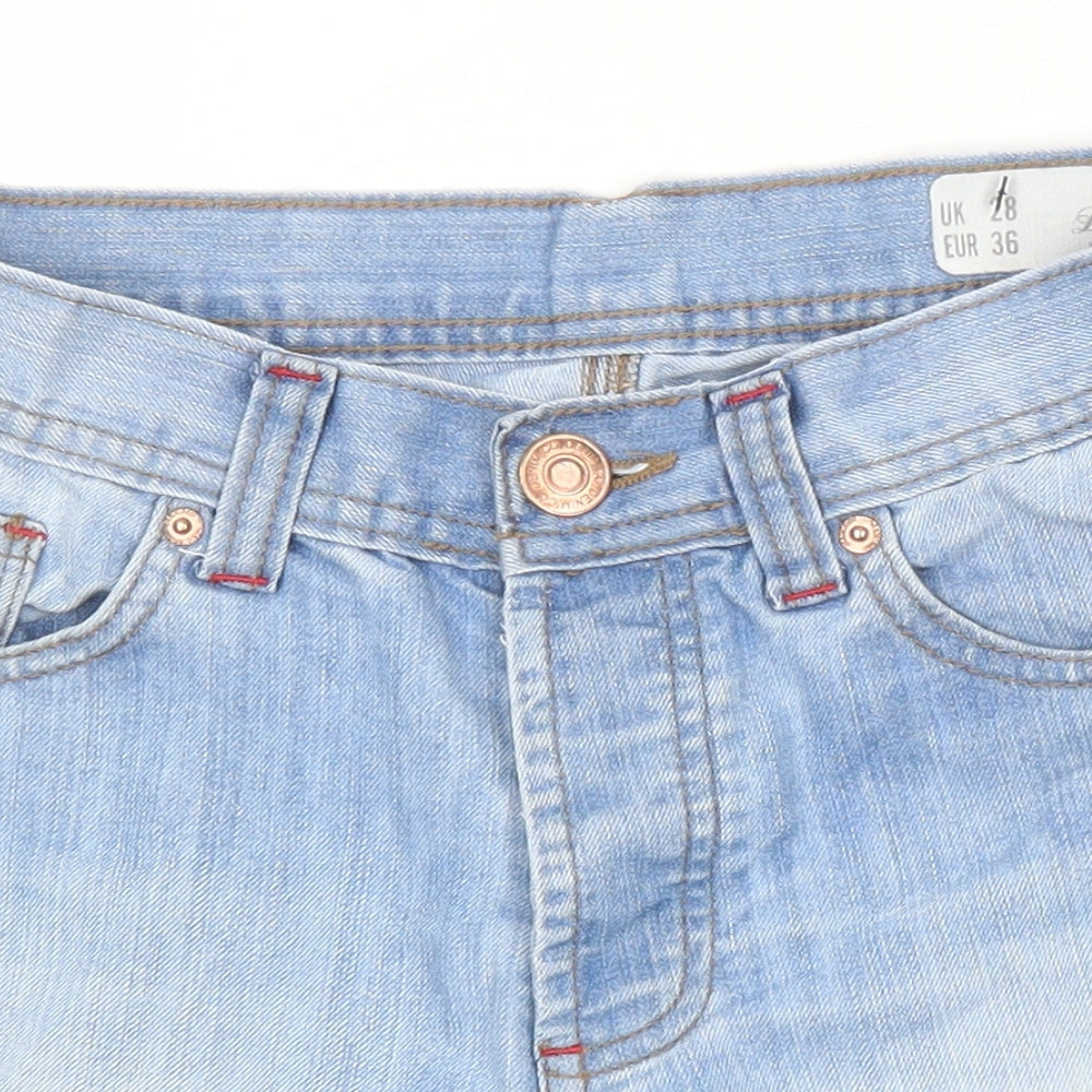 Denim Co Womens Blue Cotton Boyfriend Shorts Size 28 Regular