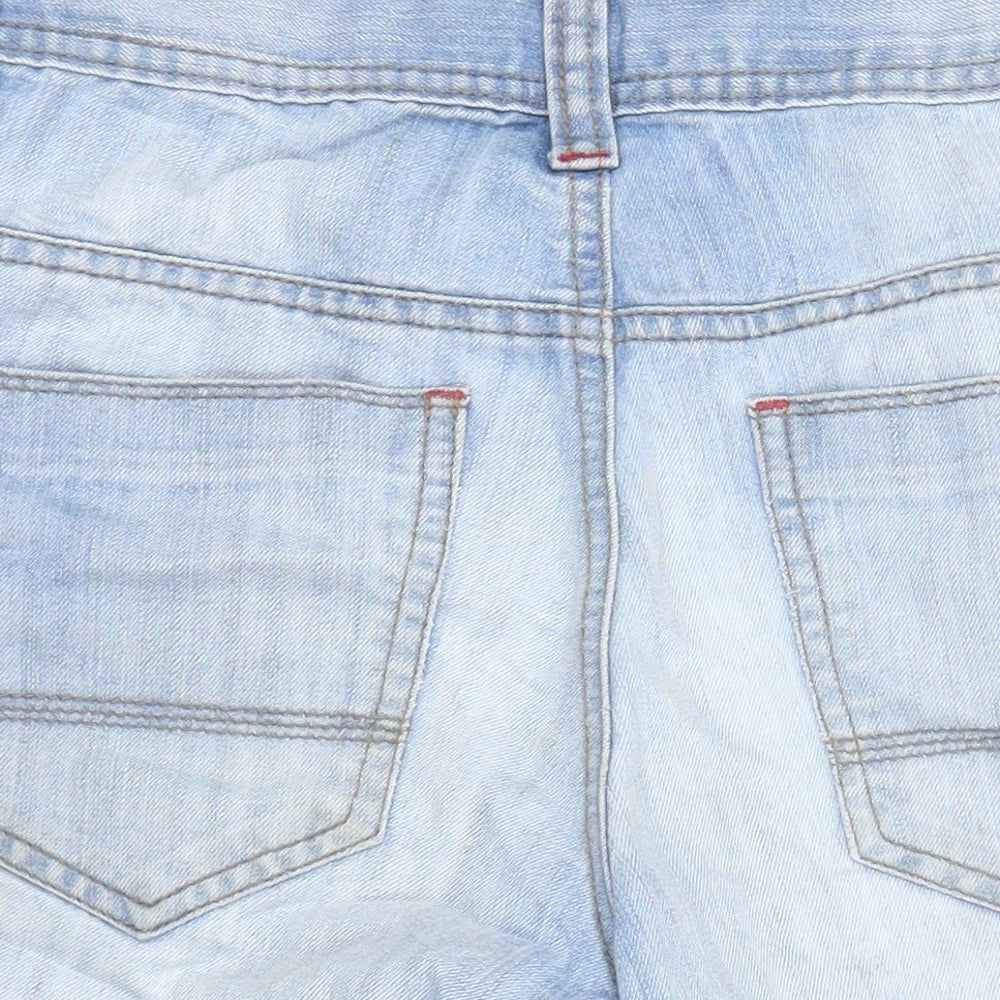 Denim Co Womens Blue Cotton Boyfriend Shorts Size 28 Regular