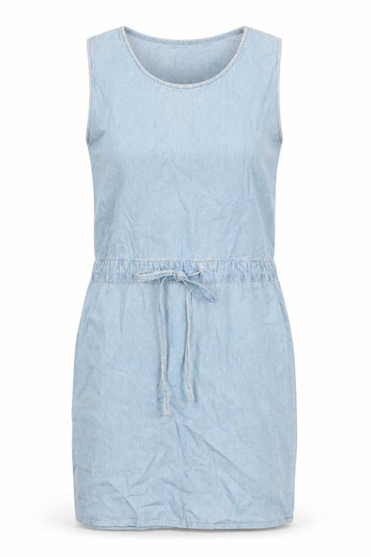 Bill Blass Womens Blue 100% Cotton Pencil Dress Size S Boat Neck - Distressed Look