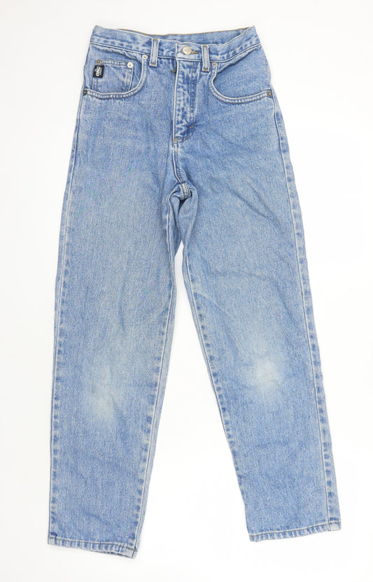 Additional front view of Only Brand women’s blue cotton mom jeans, size UK 34, in, 26-inch leg regular