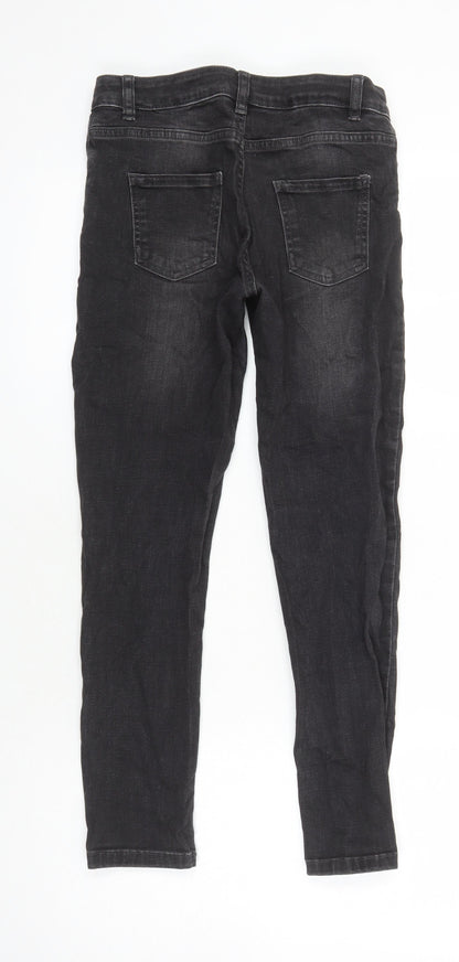 NEXT Womens Black Cotton Skinny Jeans Size 12 L23 in Slim