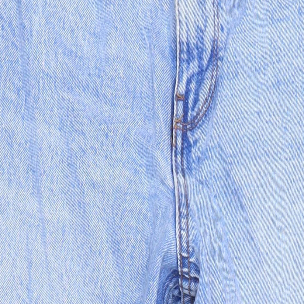 New Look Womens Blue Cotton Mom Jeans Size 8 L25 in Regular