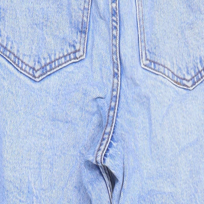 New Look Womens Blue Cotton Mom Jeans Size 8 L25 in Regular