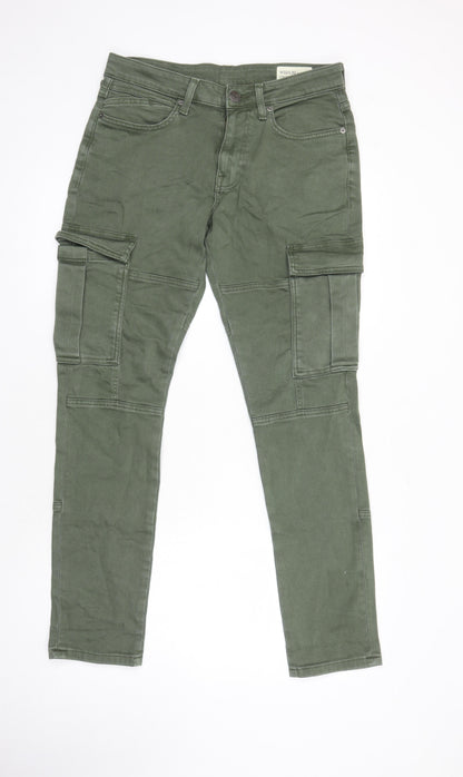 Denim Co Womens Green Cotton Tapered Jeans Size 32 in L29 in Regular - cargo