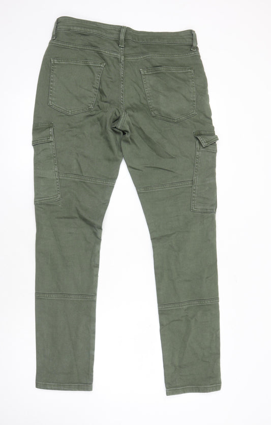 Denim Co Womens Green Cotton Tapered Jeans Size 32 in L29 in Regular - cargo