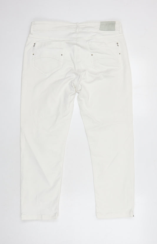 ZERRES Womens Ivory Cotton Skinny Jeans Size 16 L23 in Regular