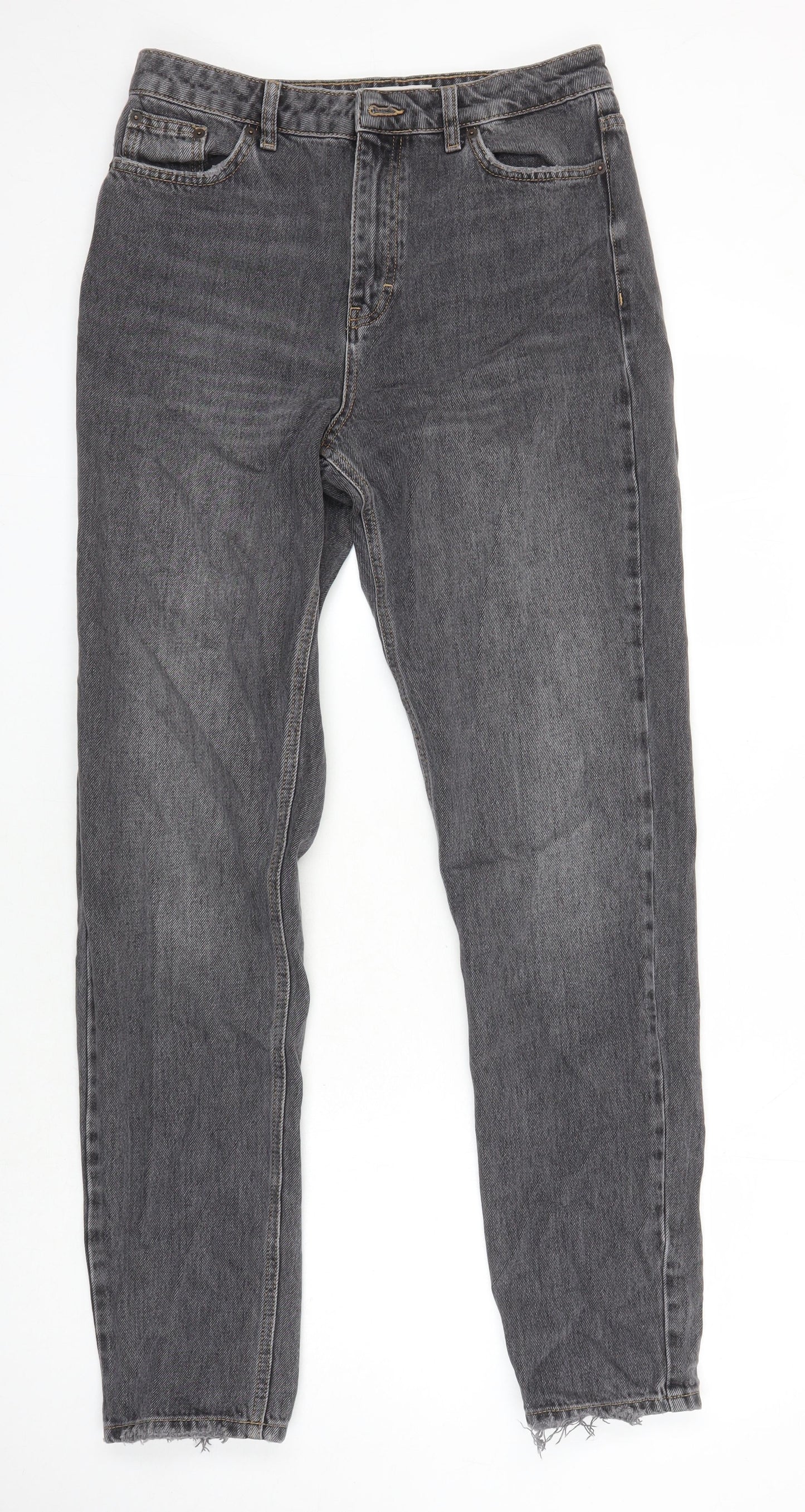Topshop Womens Grey Cotton Mom Jeans Size 30 in L30 in Regular