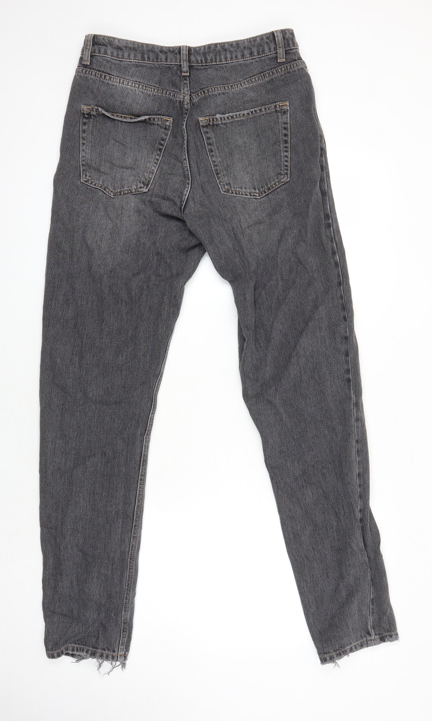 Topshop Womens Grey Cotton Mom Jeans Size 30 in L30 in Regular