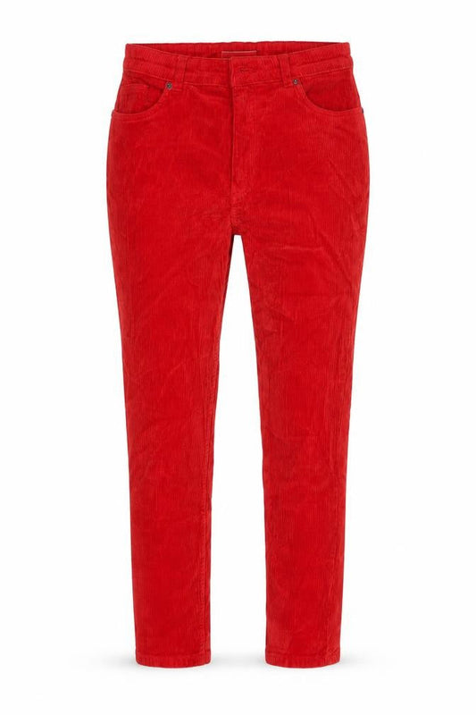Monki Womens Red Cotton Skinny Jeans Size 10 L26.5 in Regular - Corduroy
