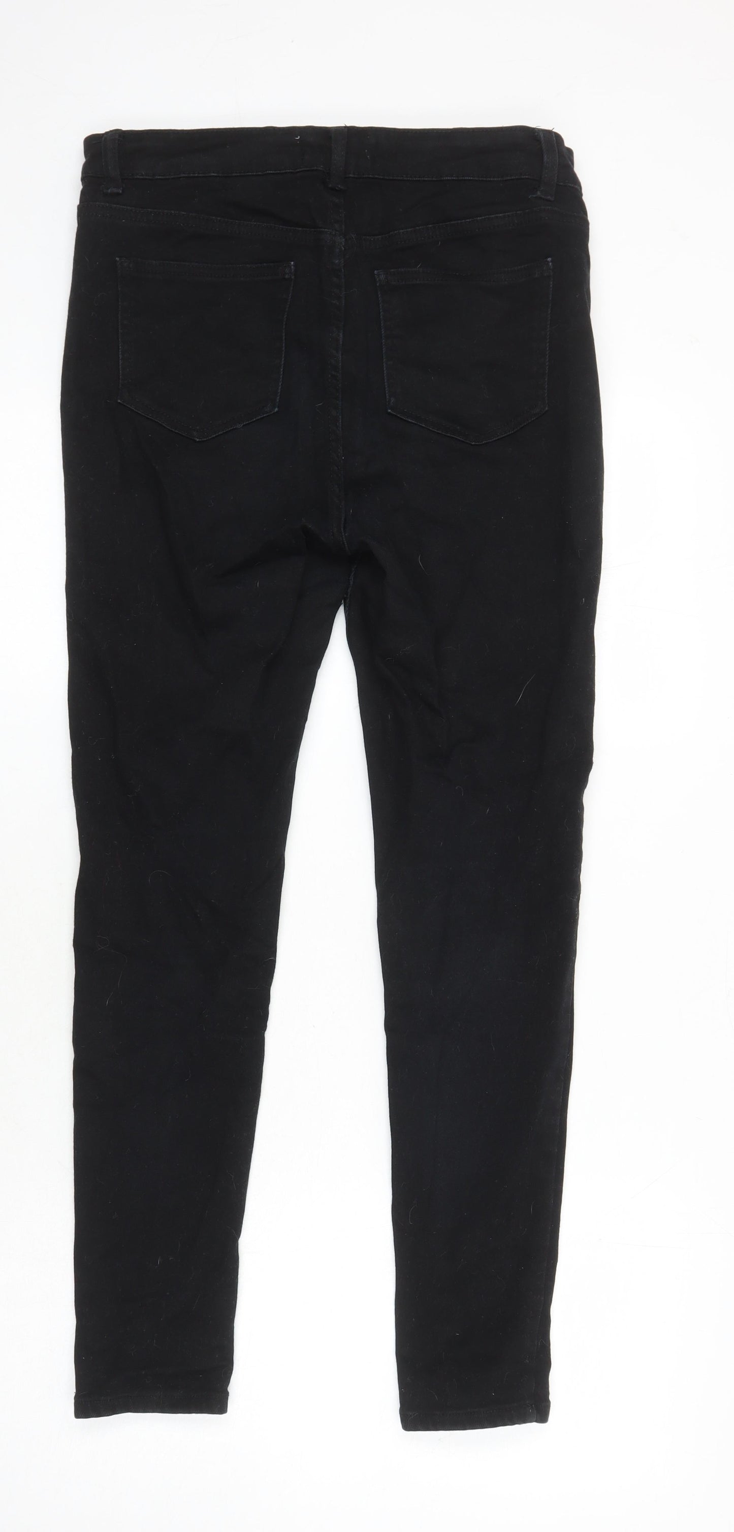 New Look Womens Black Cotton Skinny Jeans Size 14 L26 in Regular