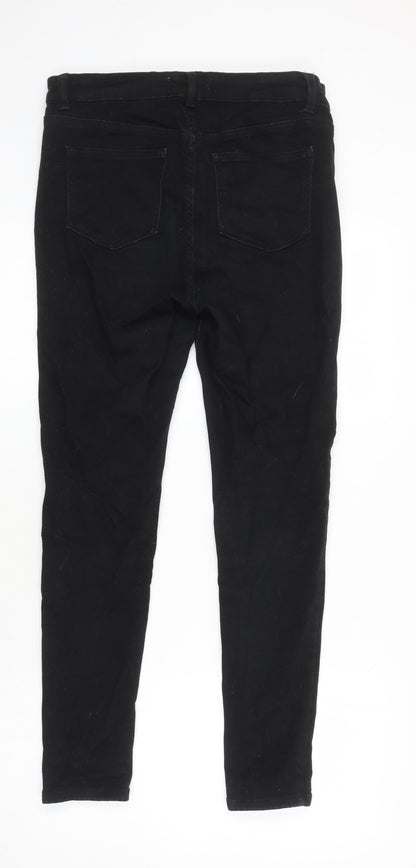 New Look Womens Black Cotton Skinny Jeans Size 14 L26 in Regular