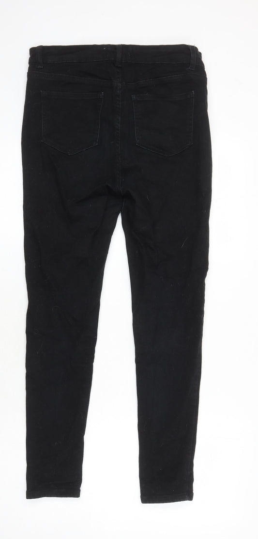 New Look Womens Black Cotton Skinny Jeans Size 14 L26 in Regular