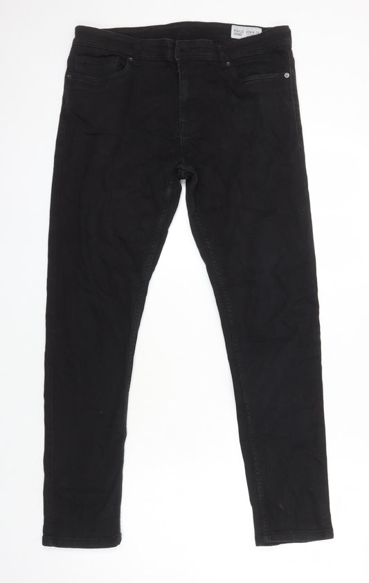 Denim Co Womens Black Herringbone Cotton Mom Jeans Size 34 in L28 in Regular