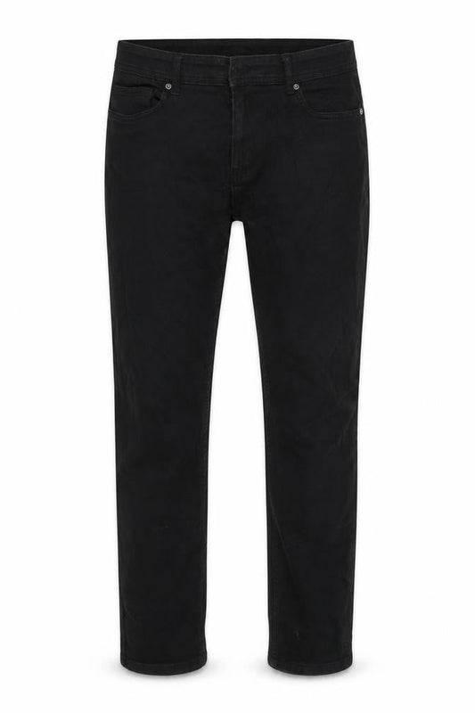 Front view of Denim Co women’s black herringbone cotton mom jeans, size UK 34, in, 28-inch leg regular