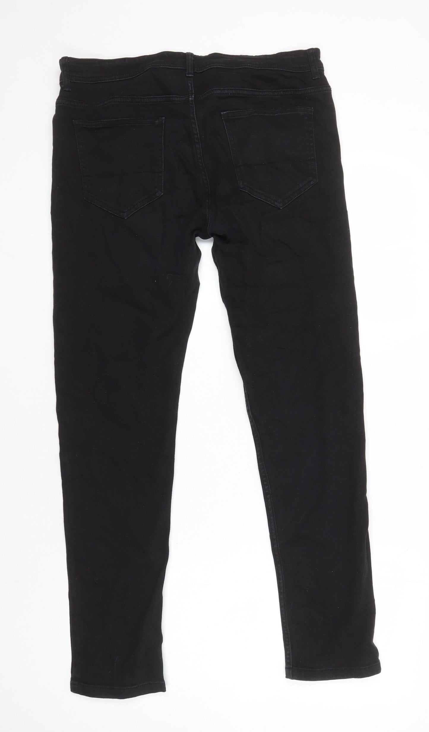 Denim Co Womens Black Herringbone Cotton Mom Jeans Size 34 in L28 in Regular