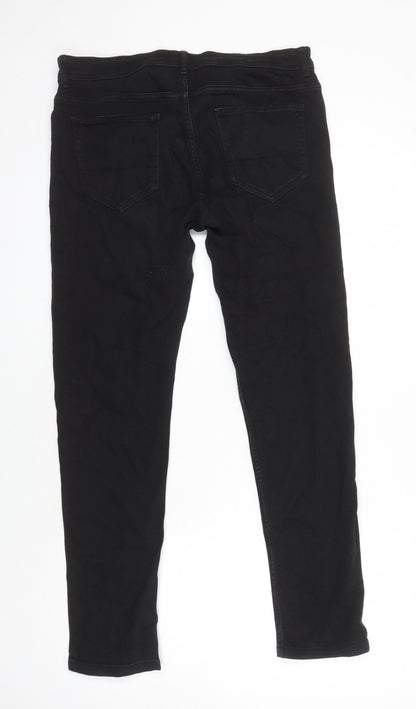 Denim Co Womens Black Herringbone Cotton Mom Jeans Size 34 in L28 in Regular