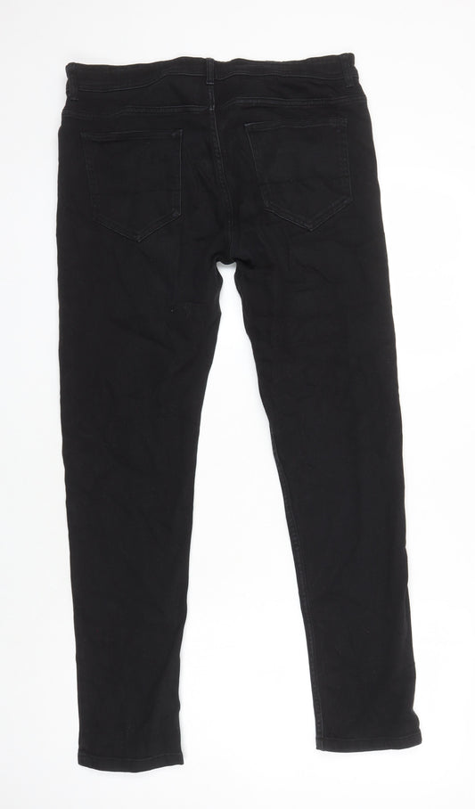 Denim Co Womens Black Herringbone Cotton Mom Jeans Size 34 in L28 in Regular