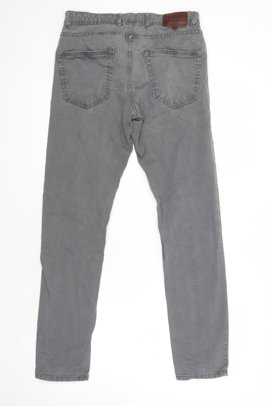Zara Womens Grey Herringbone Cotton Jegging Jeans Size 8 L28 in Regular